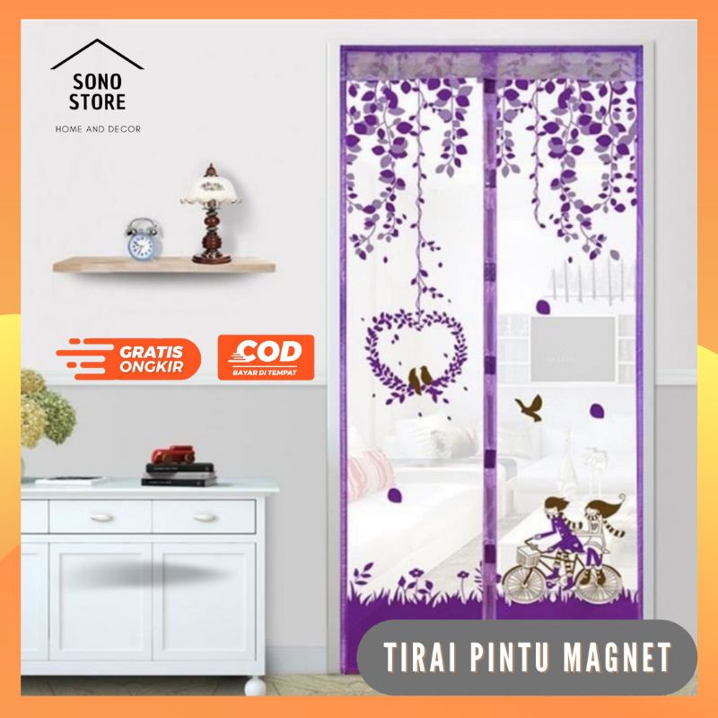 Tirai Gorden Korden Pintu Magnet Kelambu Selambu Anti Nyamuk Lalat Serangga Kecoak Motif Karakter