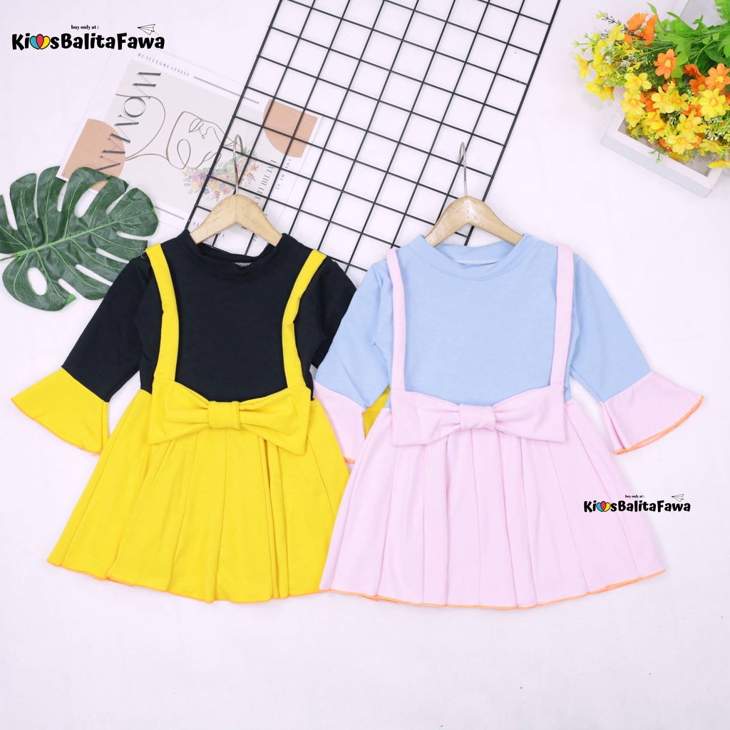 Overall Kirei uk 1-2 Tahun / IMPORT Dres Anak Perempuan Lengan Panjang Baju Gaun Pesta Adem Murah Babycinnamon