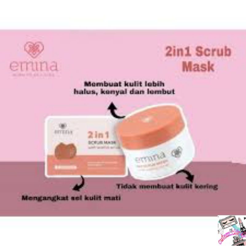 ☃️Cutezz_Ching1☃️Emina 2in1 Scrub Mask 50ml - Masker Wajah