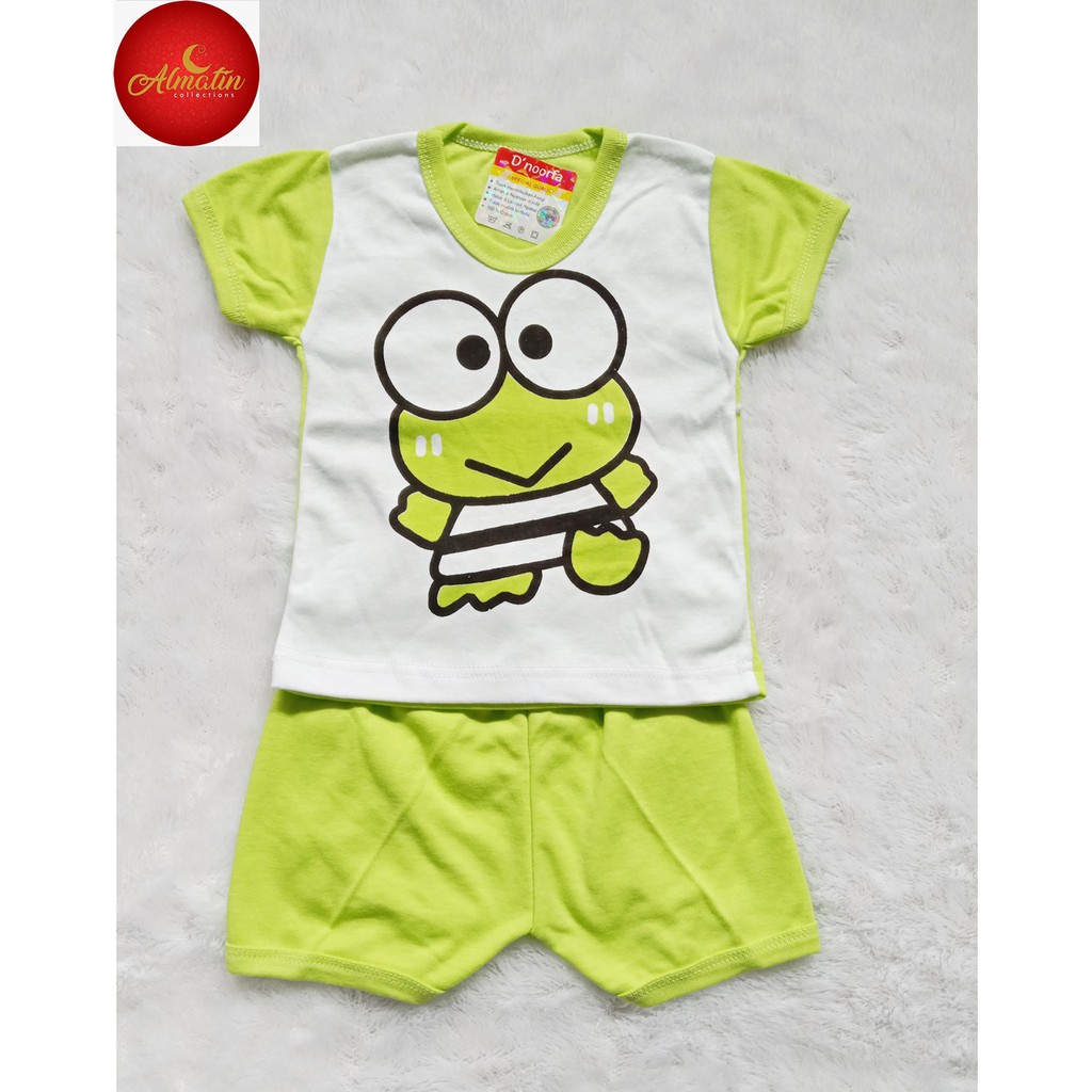 [TERMURAH, ORI] Setelan Baju Bayi Pendek D'noorfa Berkualitas Usia 0-8 Bln / 3 Pcs Baju Bayi Keropi