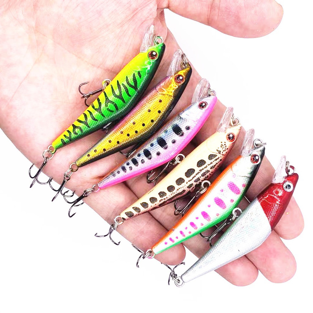 1Pcs New Sinking Minnow Fishing Lure 6.5cm 5g Swimbait Bass Wobbler Kail Ikan Kecil Memancing Kait