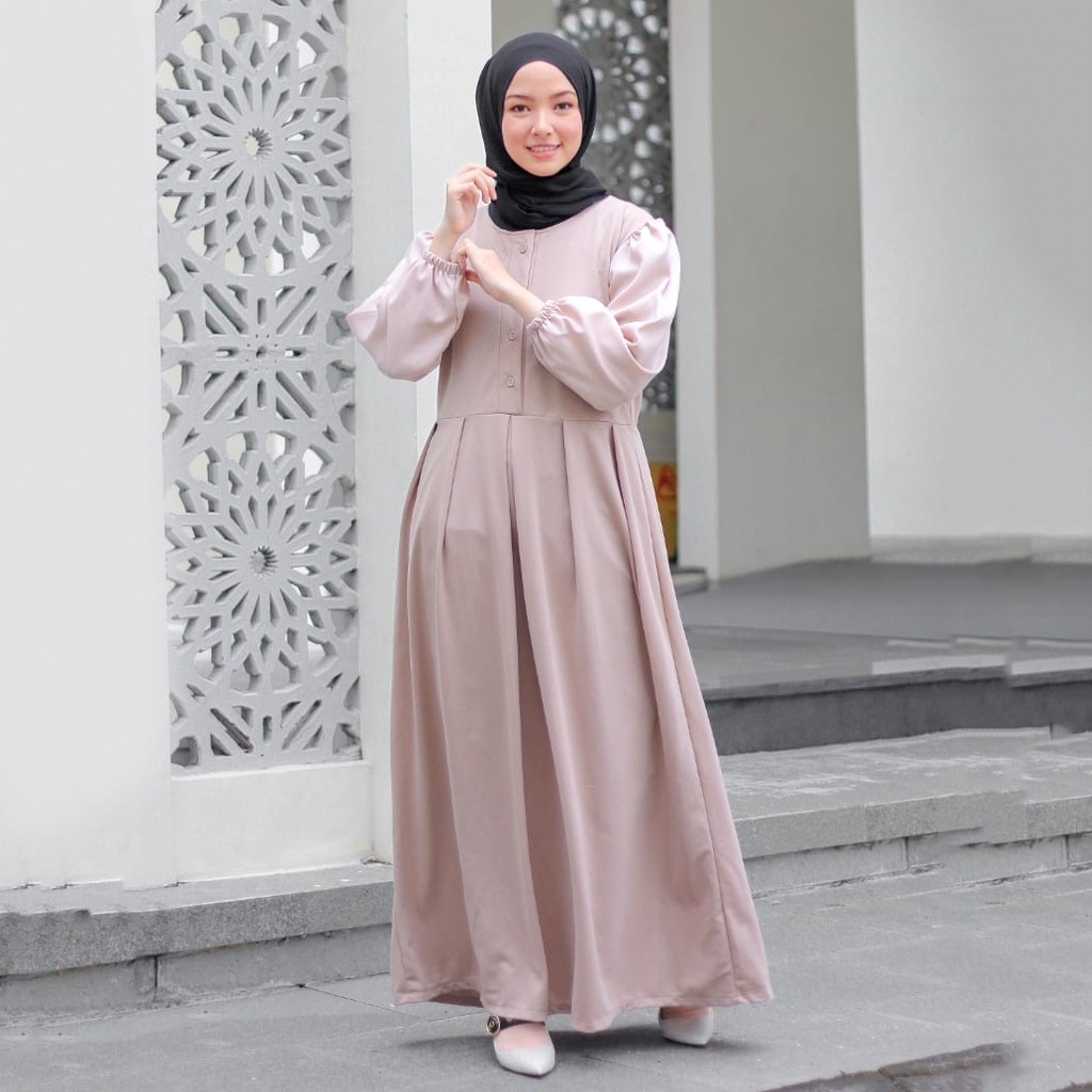 Mybamus Tisha Plit Dress Khaki M15932 R29S1 - Gamis Muslim-2