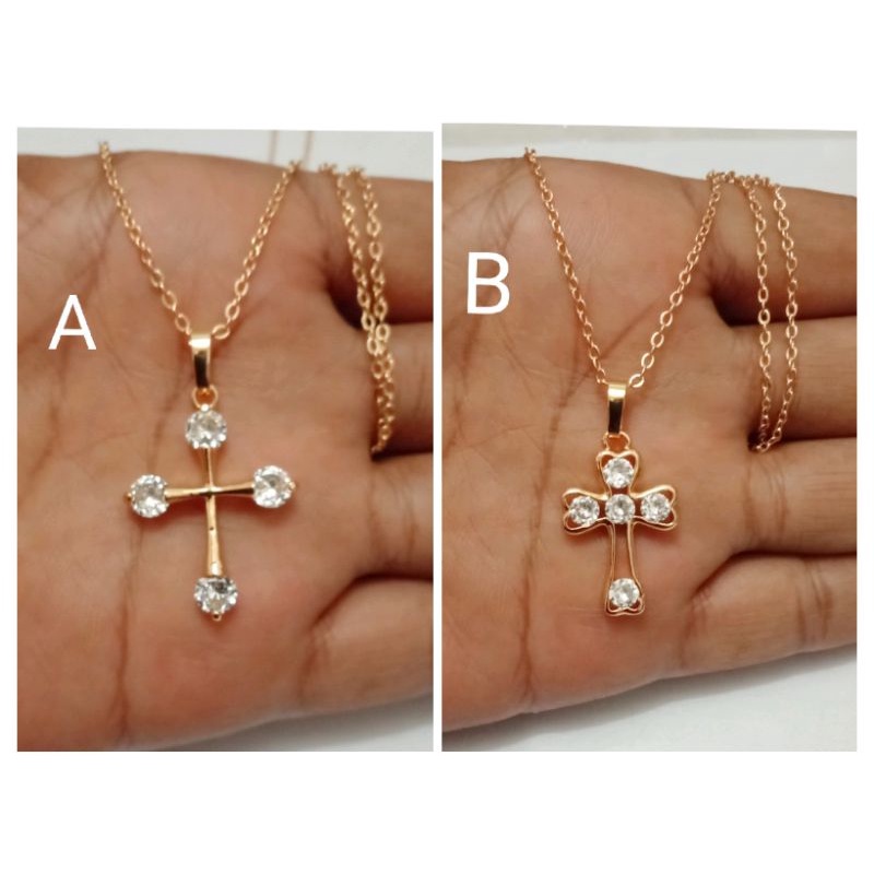 NLt582. Kalung xuping wanita lapis emas dgn mata zircon ukuran 45 cm nori halus