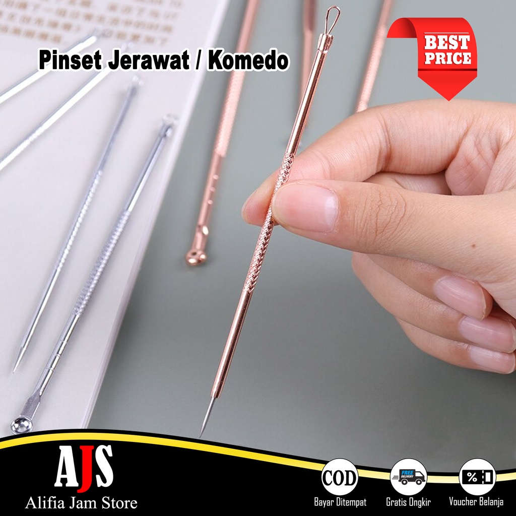 Alat Pembersih Komedo Jerawat Wajah Pinset Komedo Acne Removal Stainless Steel