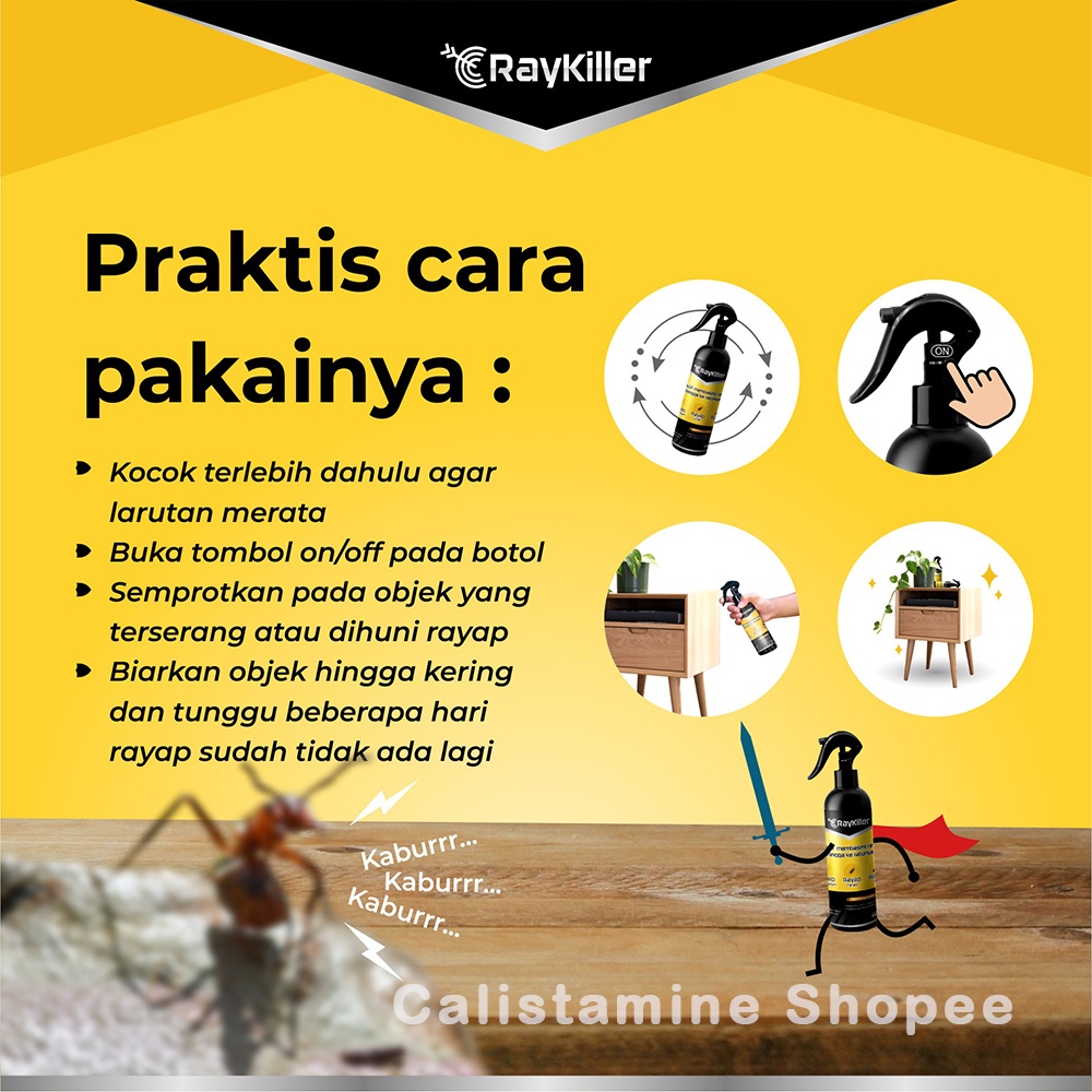 RayKiller Obat Pembasmi Rayap Spray Efektif Melindungi Furnitur Kayu Rumah