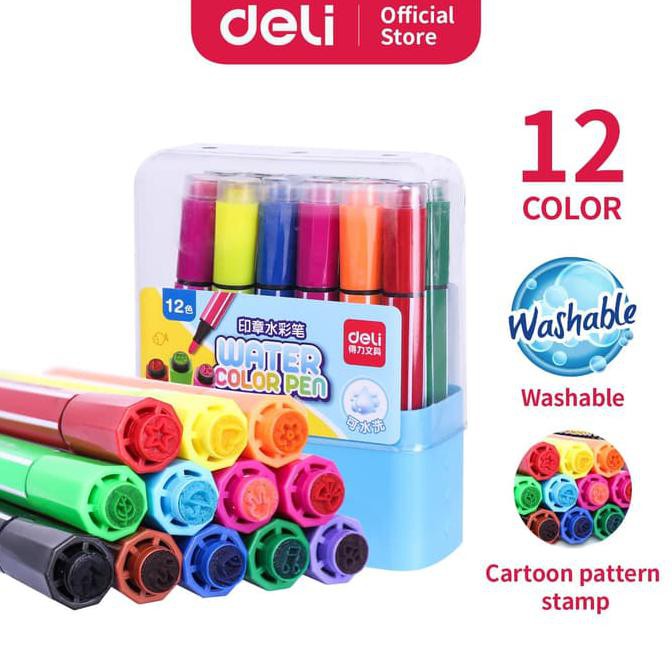 

Deli 70652 felt pen with stamp 12 colors
