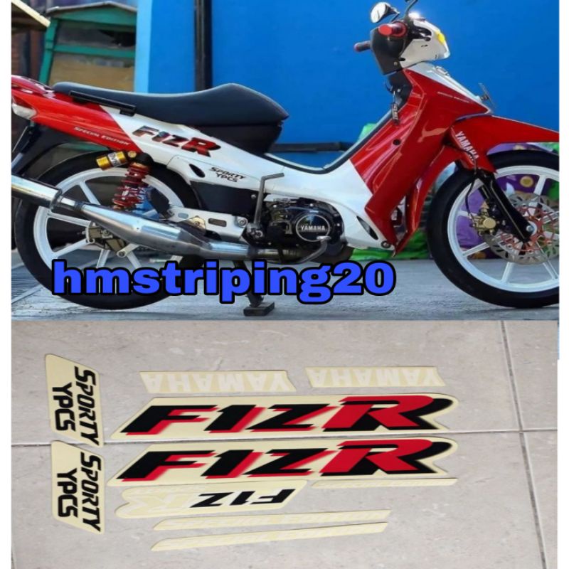 STIKER STRIPING LIS BODI MOTOR YAMAHA FIZ R SPESIAL EDITION 2001 2003 MERAH