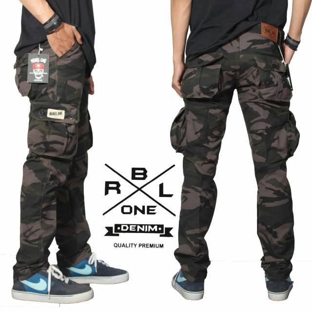 Celana panjang cargo army pria cargo cowo army