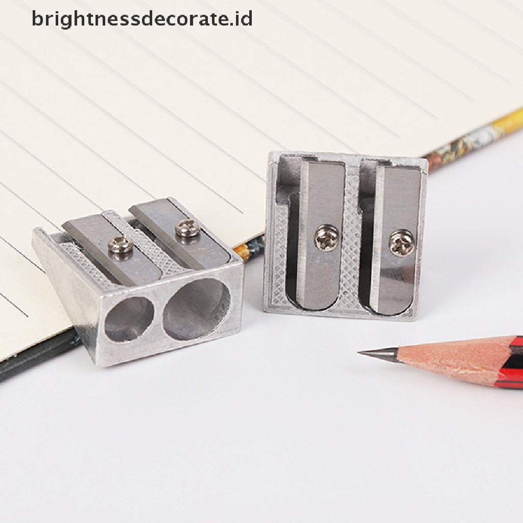 [birth] New Reliable Metal Pencil Sharpeners Double Hole Drawing Writing Sharpener  [ID]