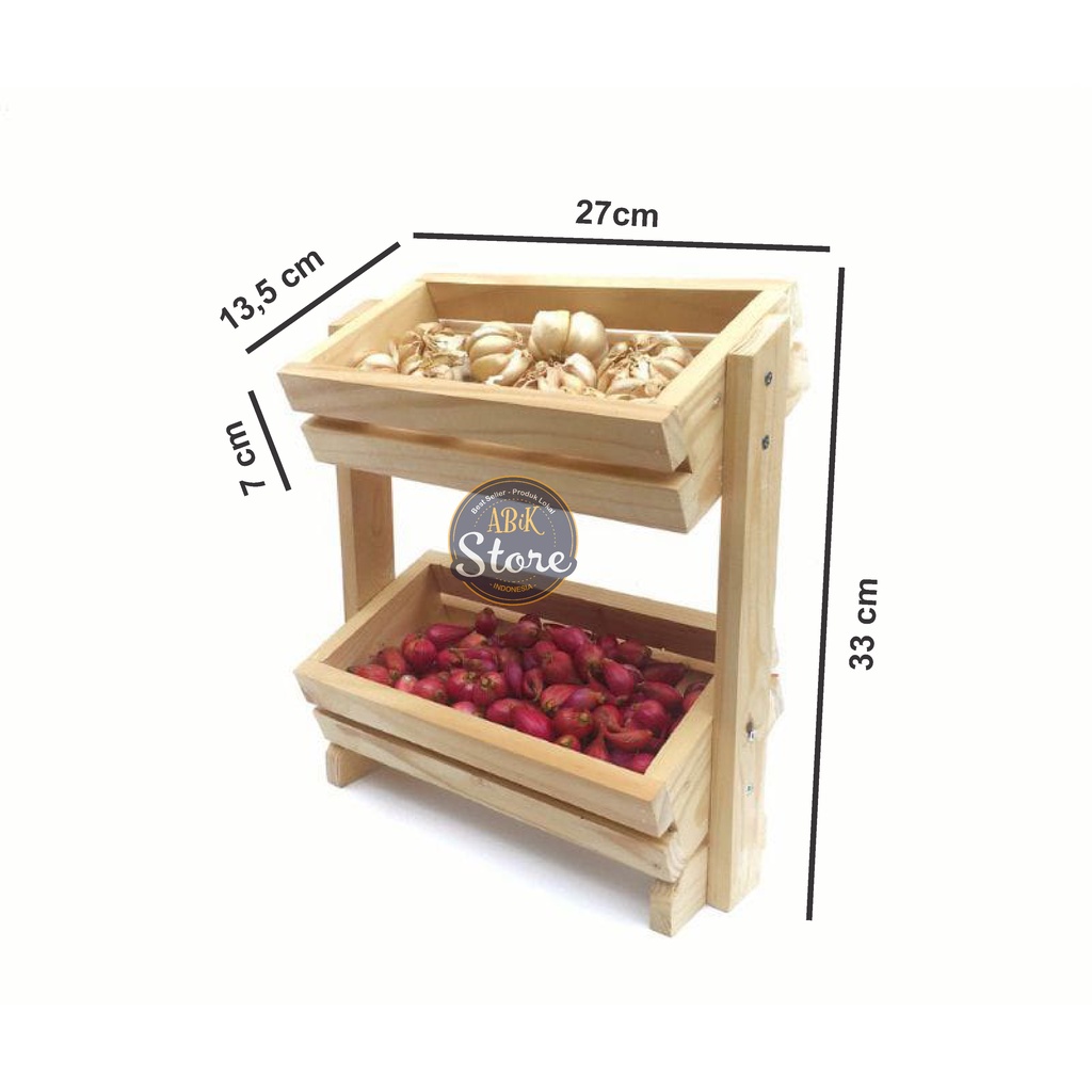Rak Bawang 3 Susun / Rak Bumbu Dapur / Rak Bawang Carang / Abik Store