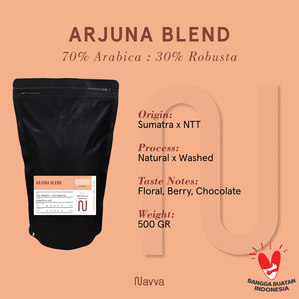 

Biji Kopi Susu / Coffee Beans Espresso Arjuna Blend Arabica Fine Robusta 500 Gram