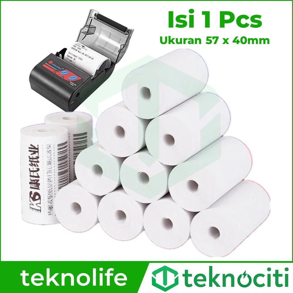 Kertas Struk Thermal Roll 57 x 30 / 57 x 40 untuk Printer Kasir POS Zjiang  / Auqoz / EDC