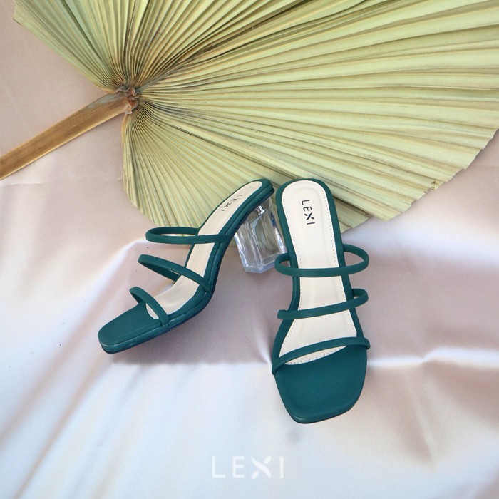 LEXI BIANCA Clear Heels Bening Sepatu Wanita Warna Olive Hijau