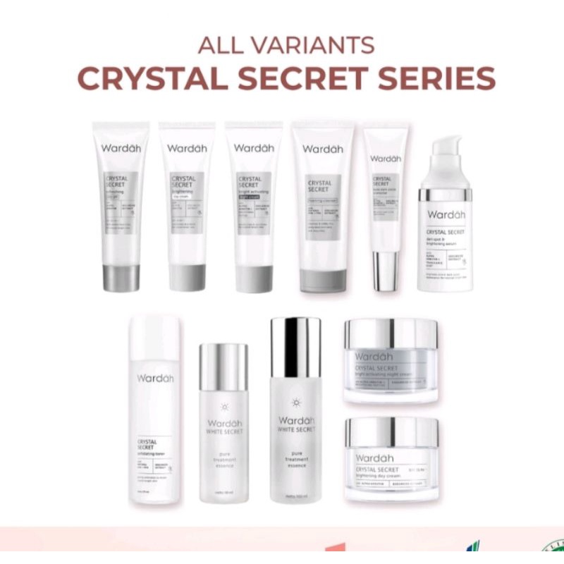 Wardah crystal secret series / day cream/night cream/ facial wash / wardah kristal sekret / wardah k
