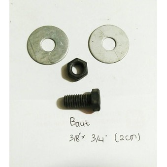 Baut Baja / Baut Mur Ring / Baut Drat Kasar 3/8"x 3/4"