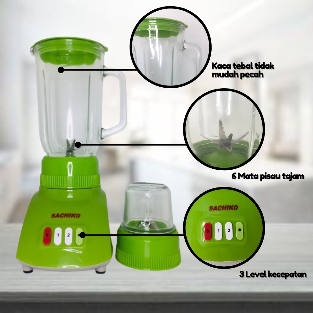 Sachiko Blender Juicer Elektronik 2 IN 1 Kapasitas 1,2 L SCK-202-5