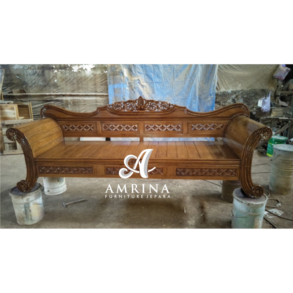 bangku bale bale ukir madura, bale bale madura jati, mebel jepara