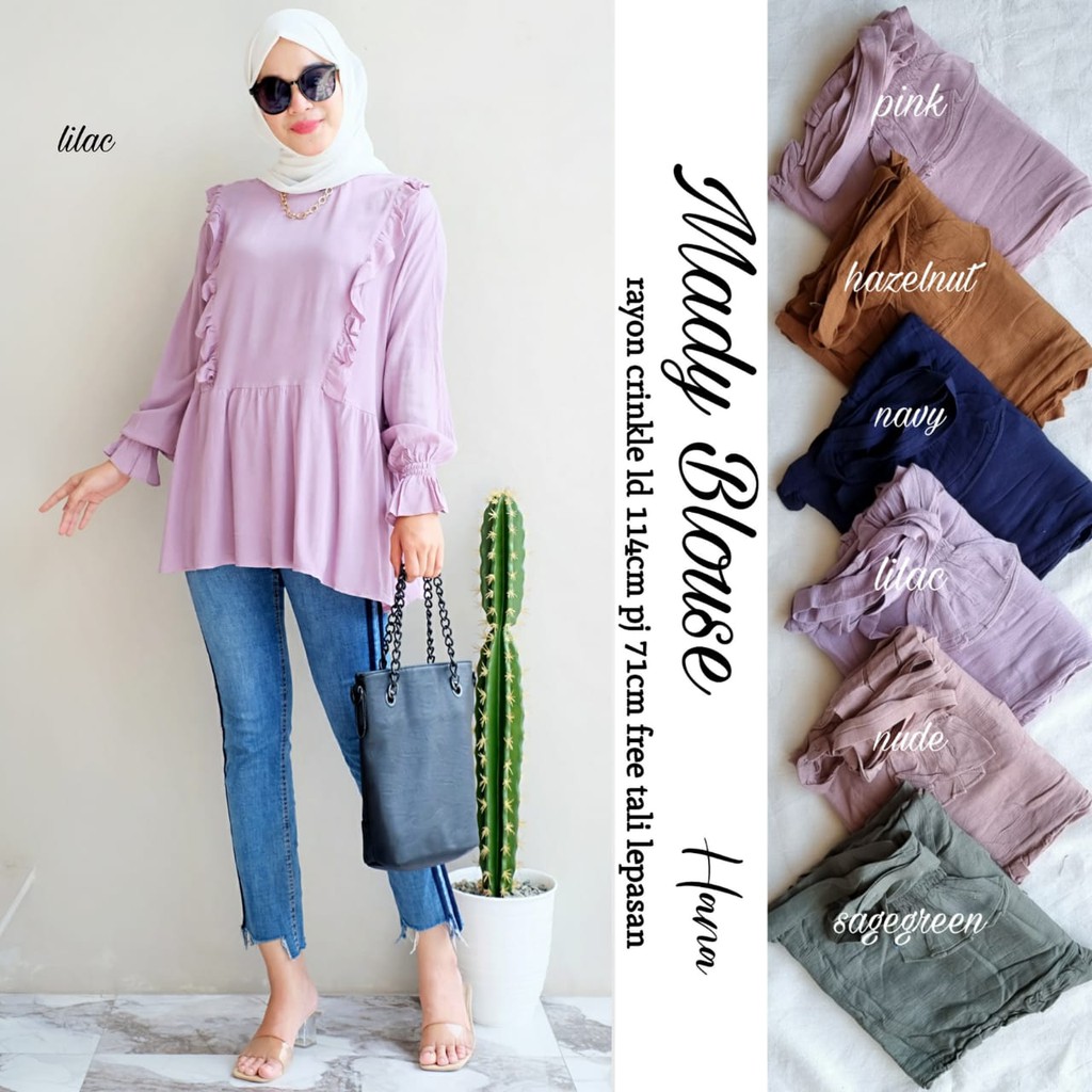 Mady Top Blouse Rayon Crinkle