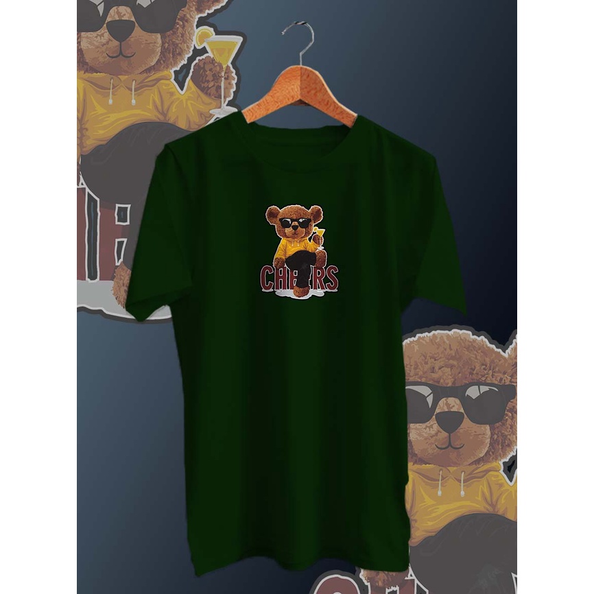 BAJU KAOS DISTRO PRIA BEAR CHEERS /KAOS PRIA/KAOS DISTRO/KAOS MURAH PRIA/UNISEX/COTTON COMBED 30s