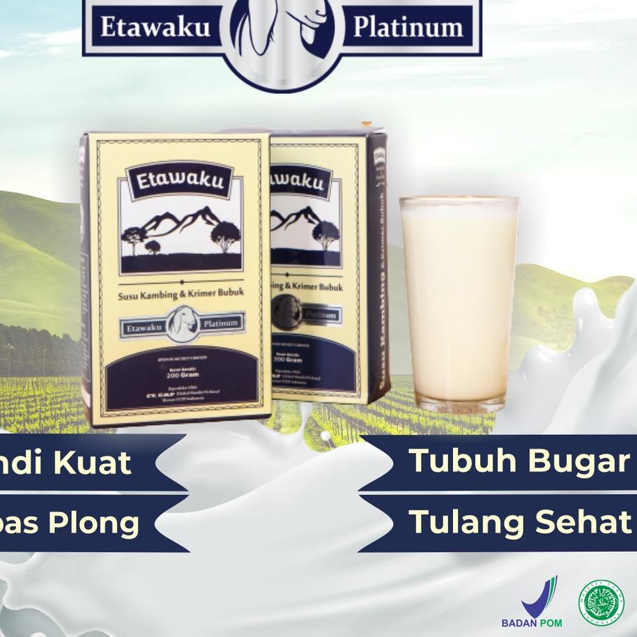 

⚡♚Promo Cuci Gudang 4.4✦✧✩ ETAWAKU PLATINUM-SUSU KAMBING ETAWA & KRIMER NABATI BUBUK 200 GR SUSU KUALITAS PREMIUM ✔️harga khusus✔️