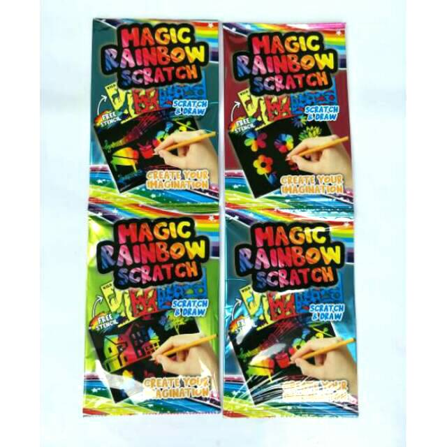 Mainan Edukatif Magic Rainbow Scratch/ Gosok Kertas Warna Rainbow Murah Bagus
