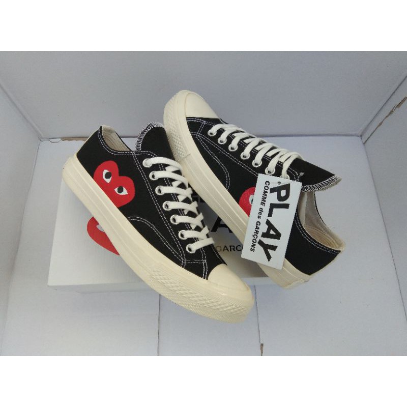 SEPATU C0NVERSEEE 70S PLAY CDG BLACK WHITE LOW PREMIUM BNIB