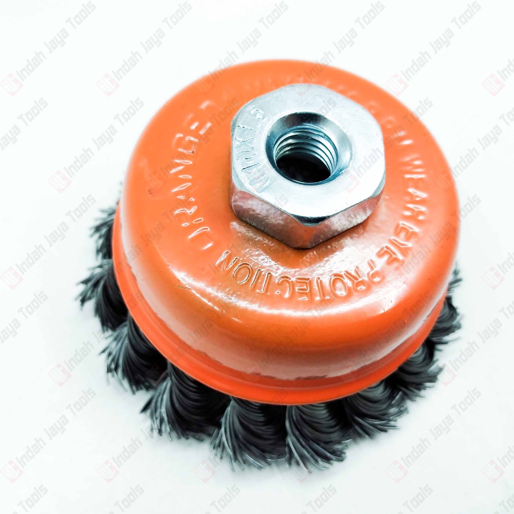 ORANGE Sikat Kawat Mangkok KEPANG 3&quot; - Cup Brush Gerinda Tangan M10