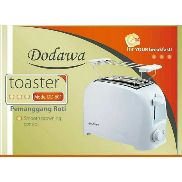 Dodawa DD 601 Pemanggang Roti Listrik 2 Slot Putih