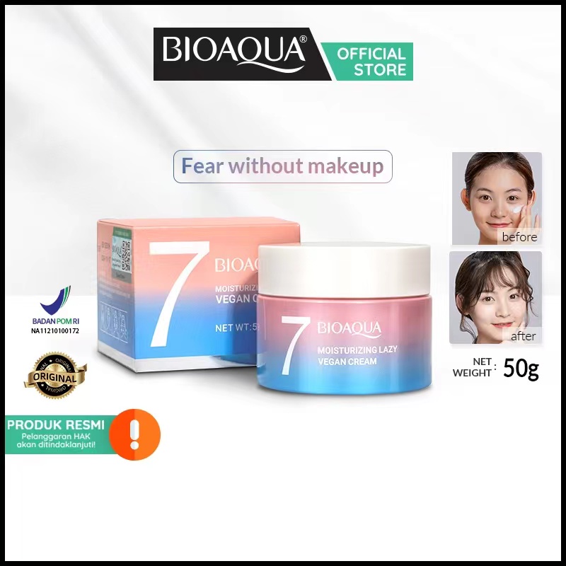 BIOAQUA Moisturizing Lazy Vegan Cream 50g Face Base Makeup Whitening Cream concealer