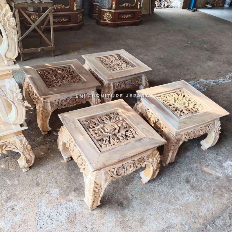 Meja Ketapang Jati - Meja Ketapang Ukiran - Meja Ketapang Kecil - Nakas Jati Harga Murah