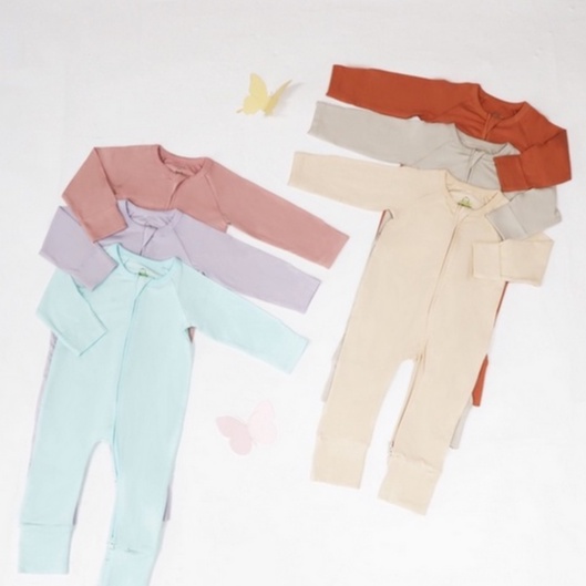 Bamboo and Bub - Sleepsuit Zipper Sleep Suit Baju Tidur Anak Bayi  Lengan Panjang Resleting Piyama Bambu