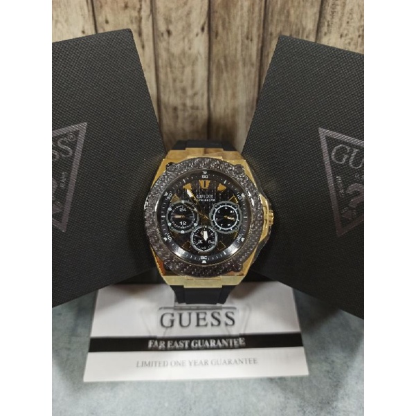 Jam Tangan Guess Pria Original Black Silicone - W1049G5 GW 1049 G5