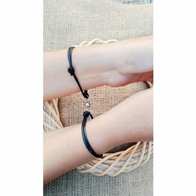 Gelang Couple Single gelang persahabatan Gelang pasangan Couple tali serut hitam magnet