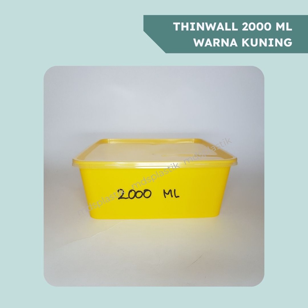 THINWALL BESAR 2000 ML WARNA TEBAL / KOTAK MAKANAN PLASTIK