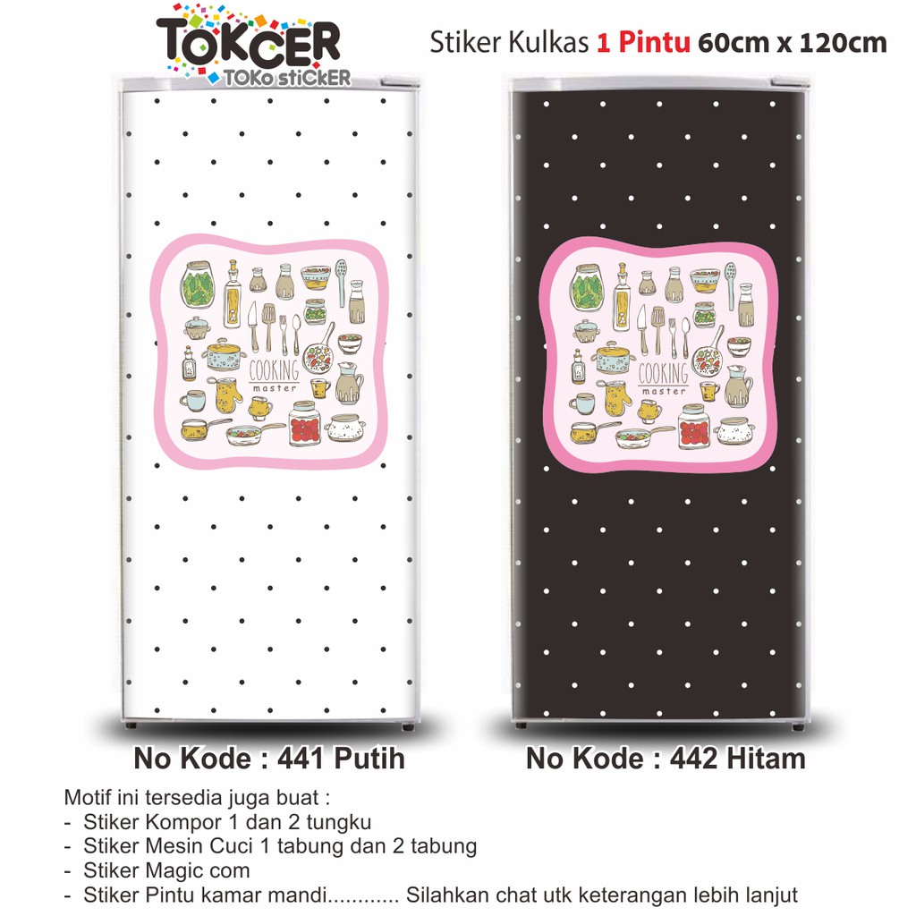 Stiker Kulkas 1 dan 2 Pintu COOKING MASTER