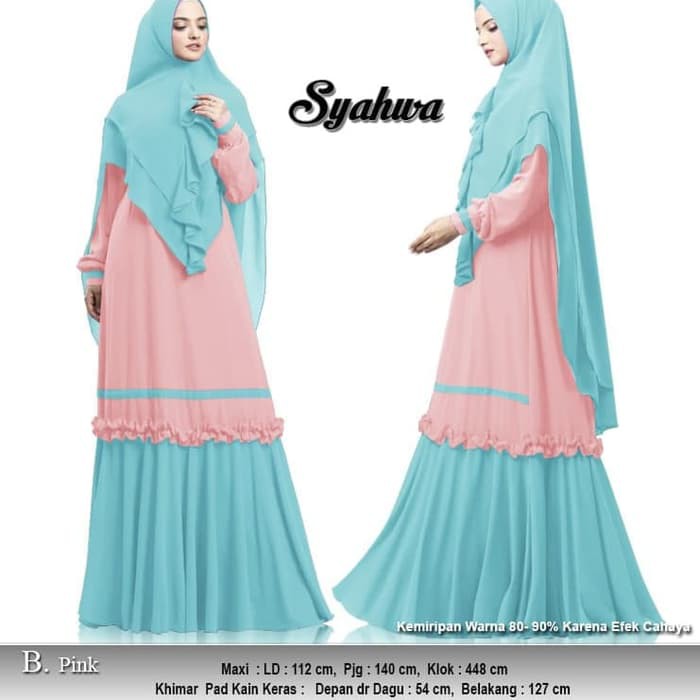 SPESIAL ATASAN PAKAIAN WANITA MUSLIM GAUN SETELAN syari syahwa pink baju muslim cerutty premium ISLA