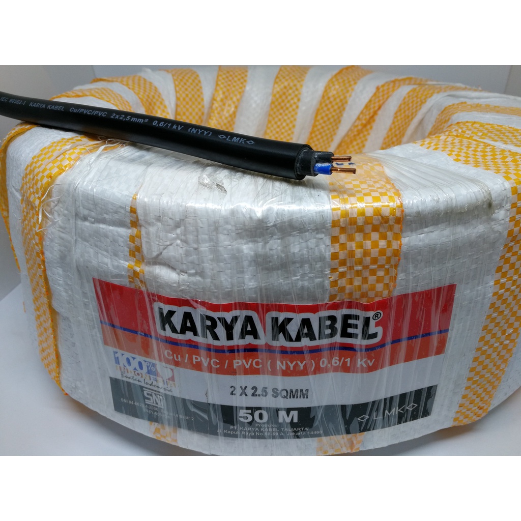 Kabel Listrik Kawat KARYA NYY 2x2,5 2x2.5 50meter (50m)