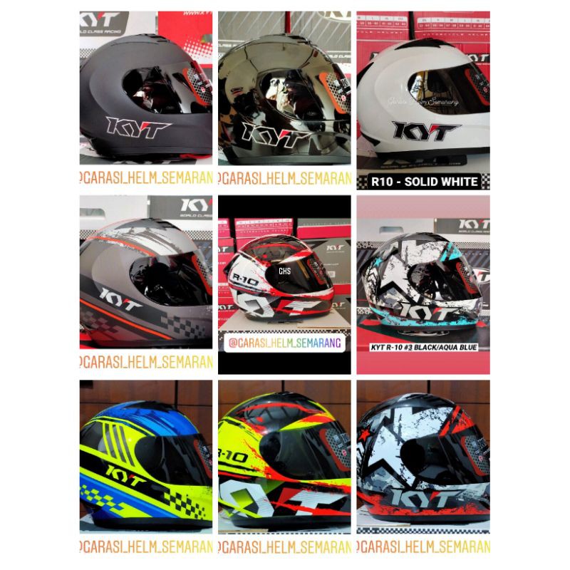 HELM FULL FACE KYT R10 seri 2 R10 seri 3 R10 seri 4