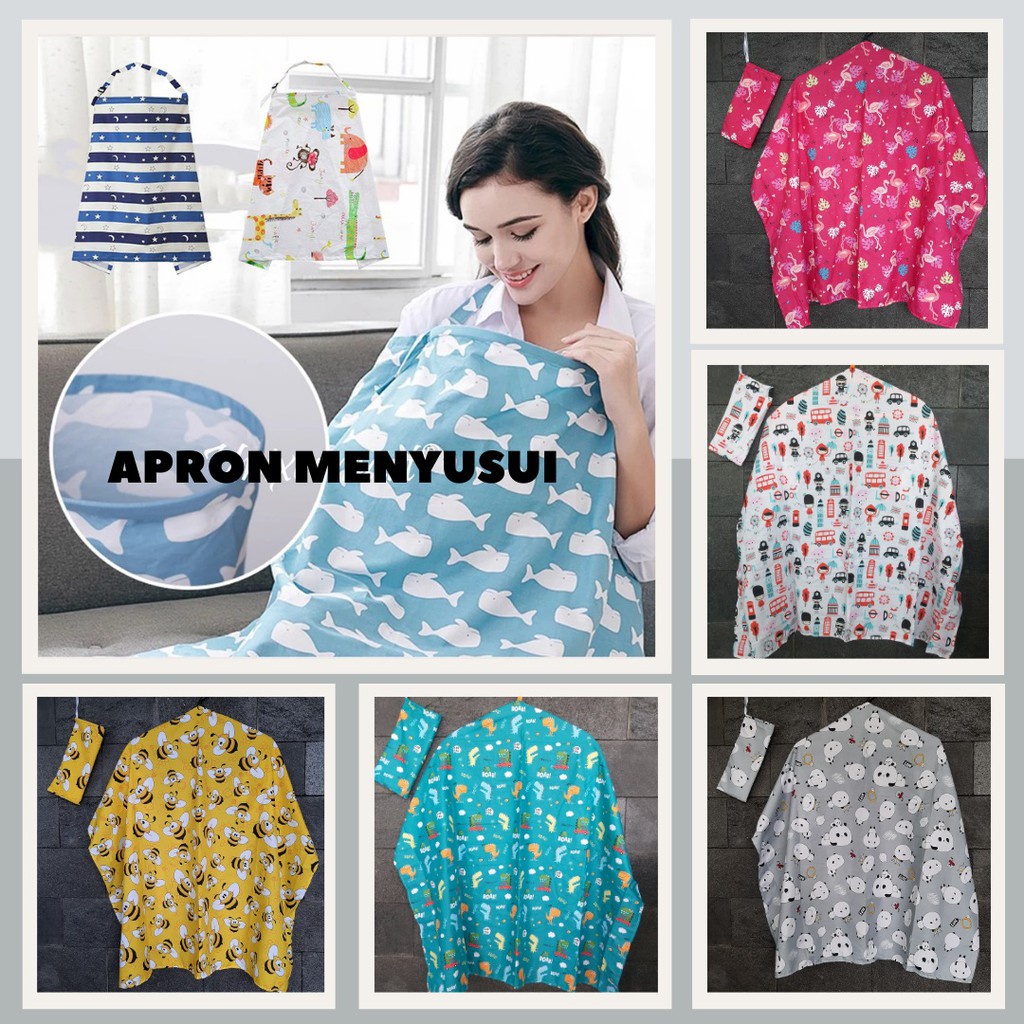 Apron Menyusui Bayi - Cover ASI - Baju Penutup Menyusui - Celemek Menyusui