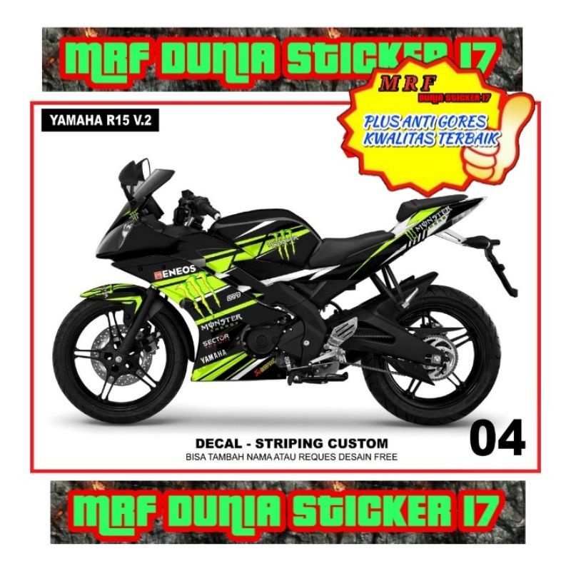 Decal Stiker Motor Yamaha R15 V2 Full Body Modifikasi 04