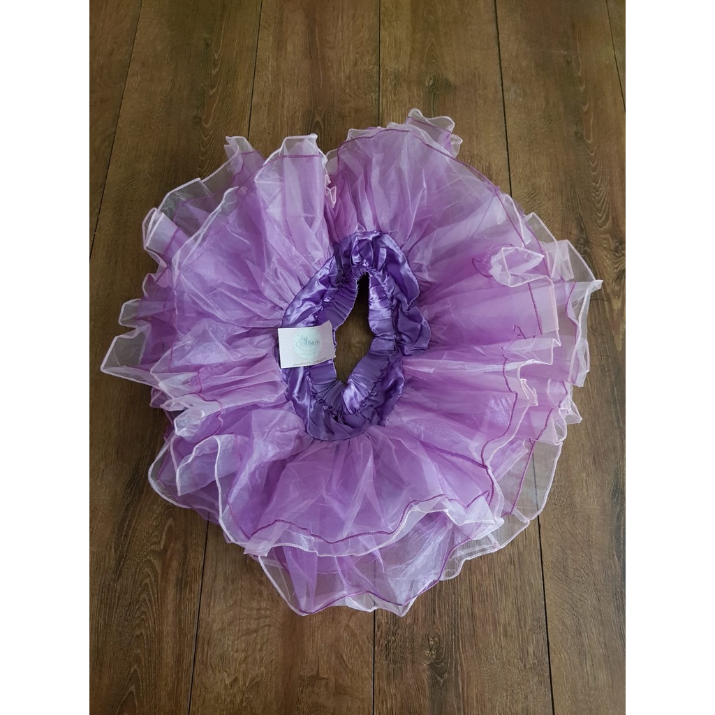 Rok tutu import ungu mekar 8 lapis