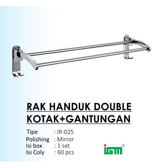Terlaris Terbaik Igm Ir-025 Rak Handuk Double Kotak Gantungan GREap8DhyO57Bw