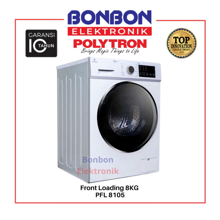 Polytron Mesin Cuci Front Loading 8KG PFL 8105 Inverter Wonder Wash