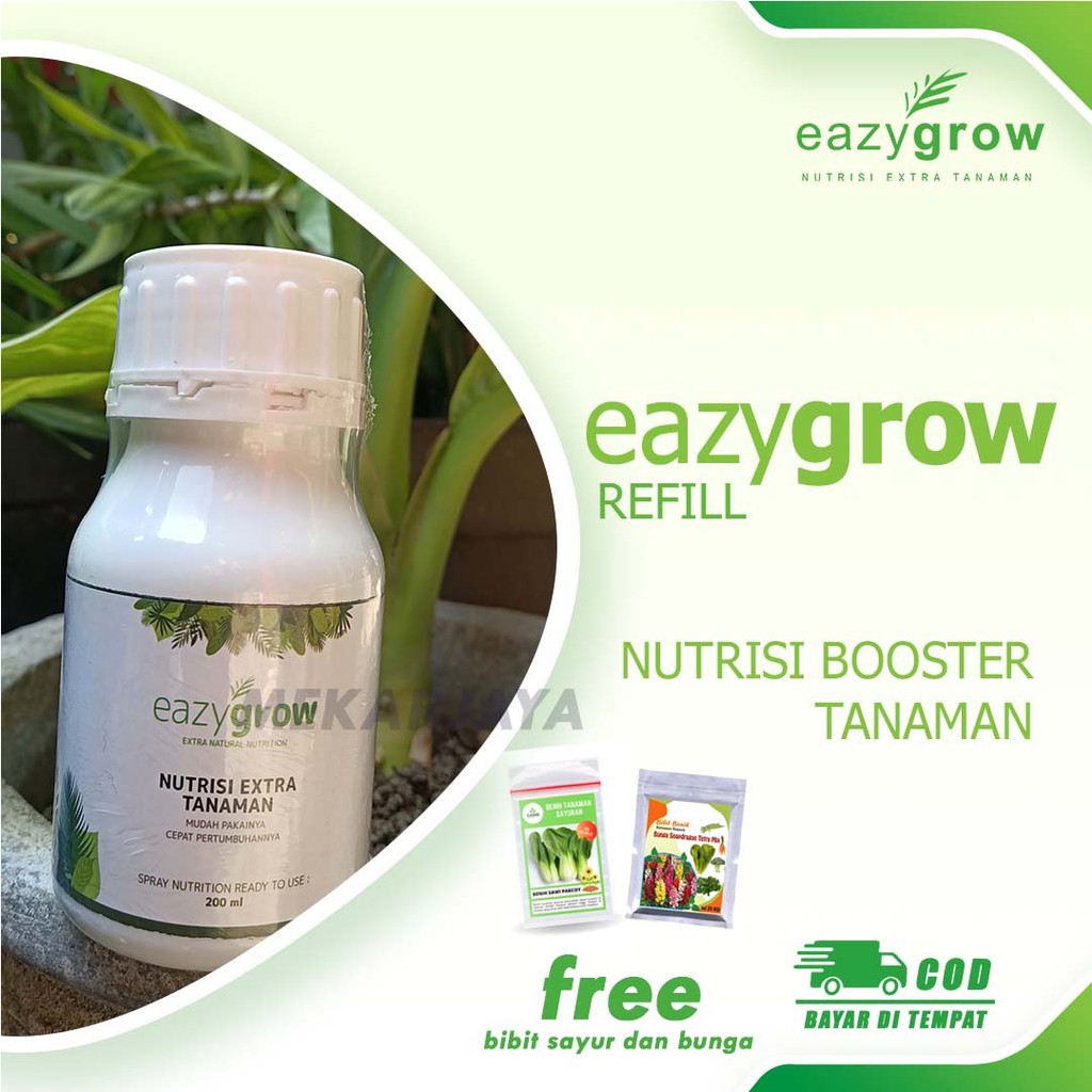 (FREE BIBIT TANAMAN) Eazygrow Refill Concentrate 200ml PUPUK CAIR NUTRISI MULTIVITAMIN TANAMAN HIAS