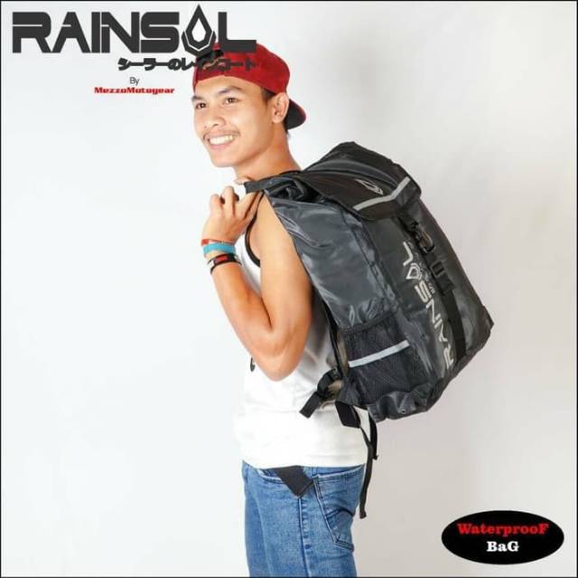 Tas Rainsol Waterproof Bag Backpack Warna Hitam/Tas Ransel/Tas Punggung