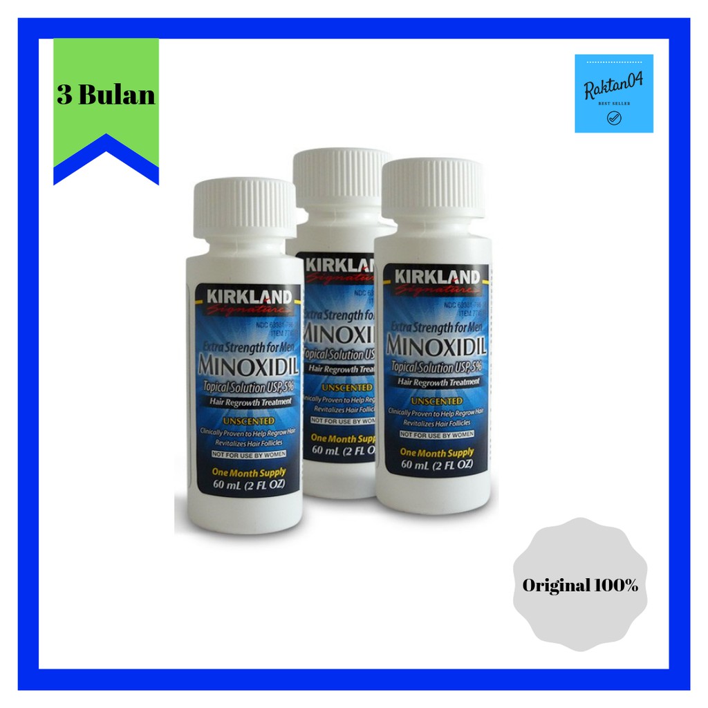 Minoxidil 5% 60 mL Original 100% Kirkland Signature 3 Bulan 3 Botol