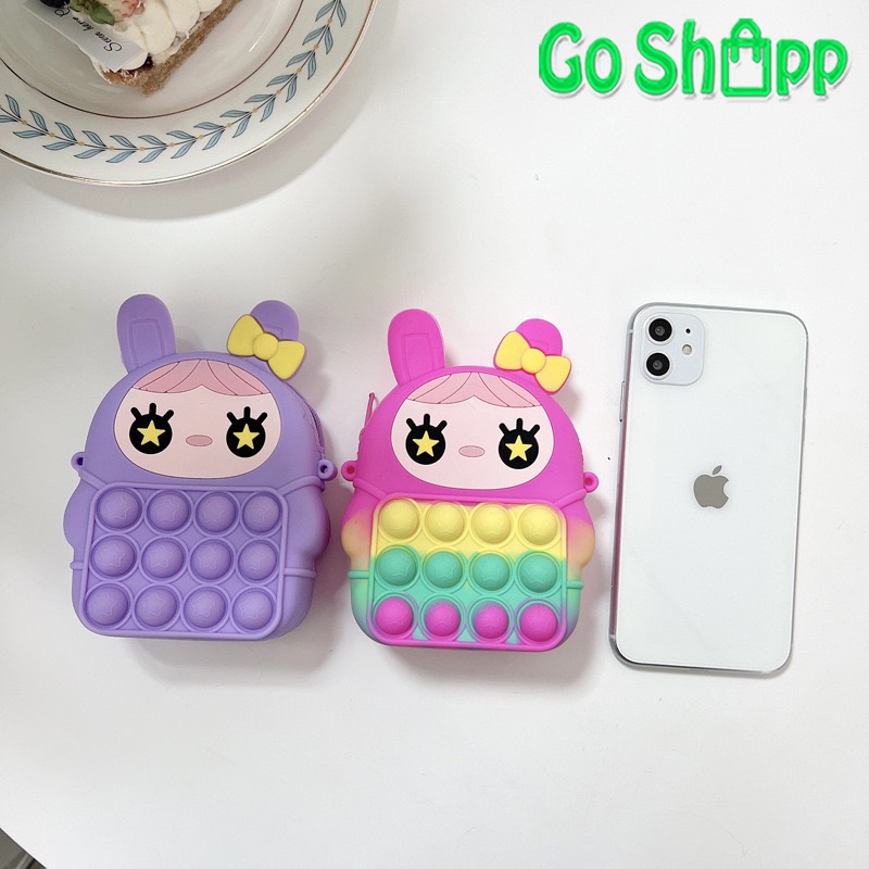 Tas Pop it Anak Lucu Import - Tas Selempang Anak Karakter Rabbit Girls - Tas Pop It Unicorn Terbaru Import - Tas Anak Lucu Pop It Fidget Toys [JL14]