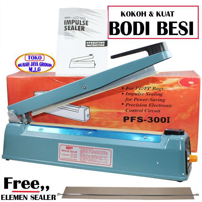 Mesin Impulse Sealer Plastik Bodi Besi Alat Penyegel Victon Psf-3001 Termurah