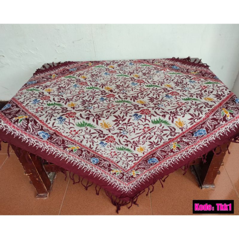 PROMO TAPLAK MEJA TAMU BATIK CAP / TAPLAK MEJA PERSEGI / GROSIR TAPLAK MEJA
