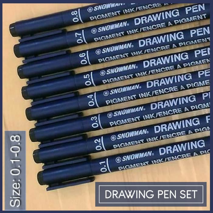 Snowman Drawing Pen Set Drawing Pen 0 05 0 8 Pulpen Gambar Shopee Indonesia